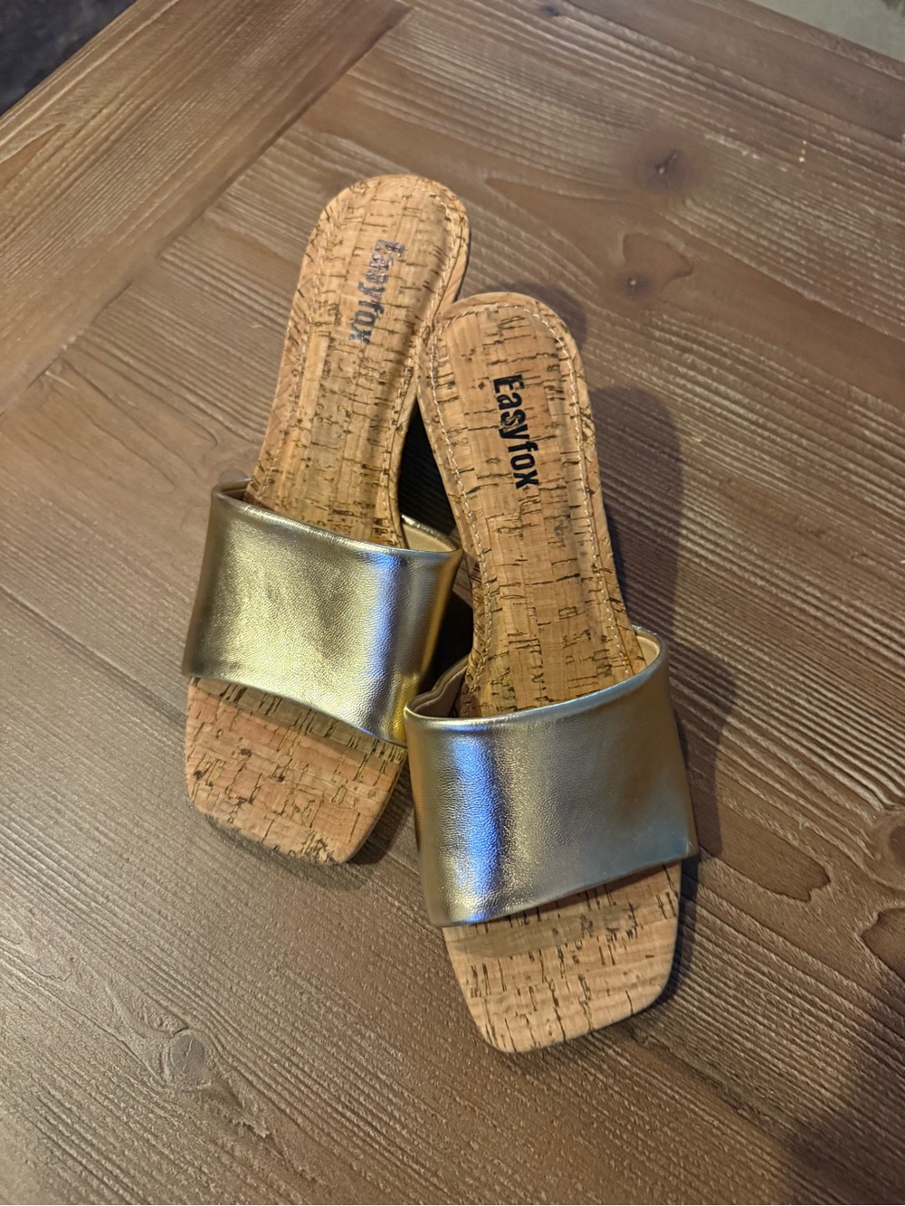 Easton Gold Cork Slide Mules for Women